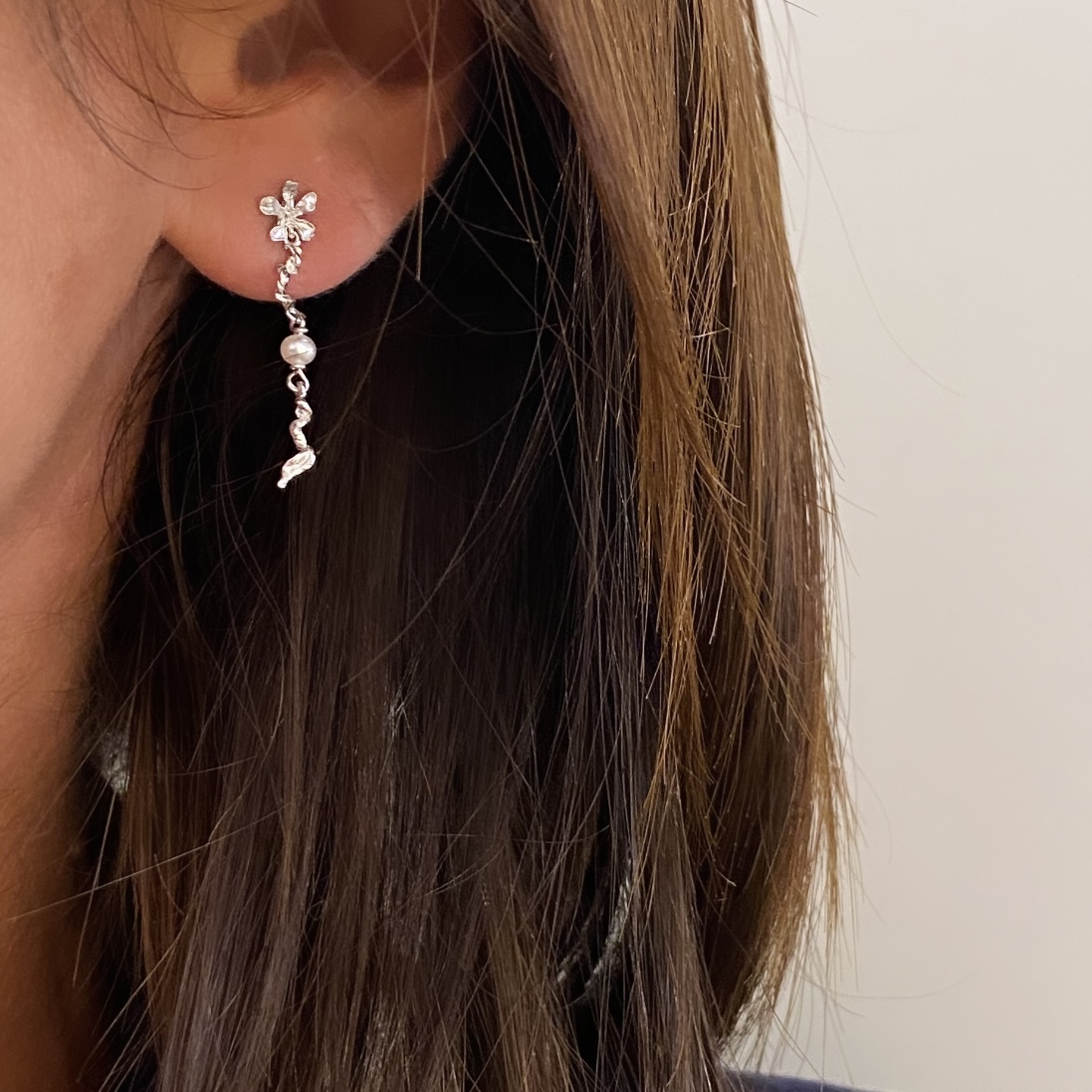 Seville Jewelry - RUSTICA PEARL sølv øreringe - 11558 - Billede 2