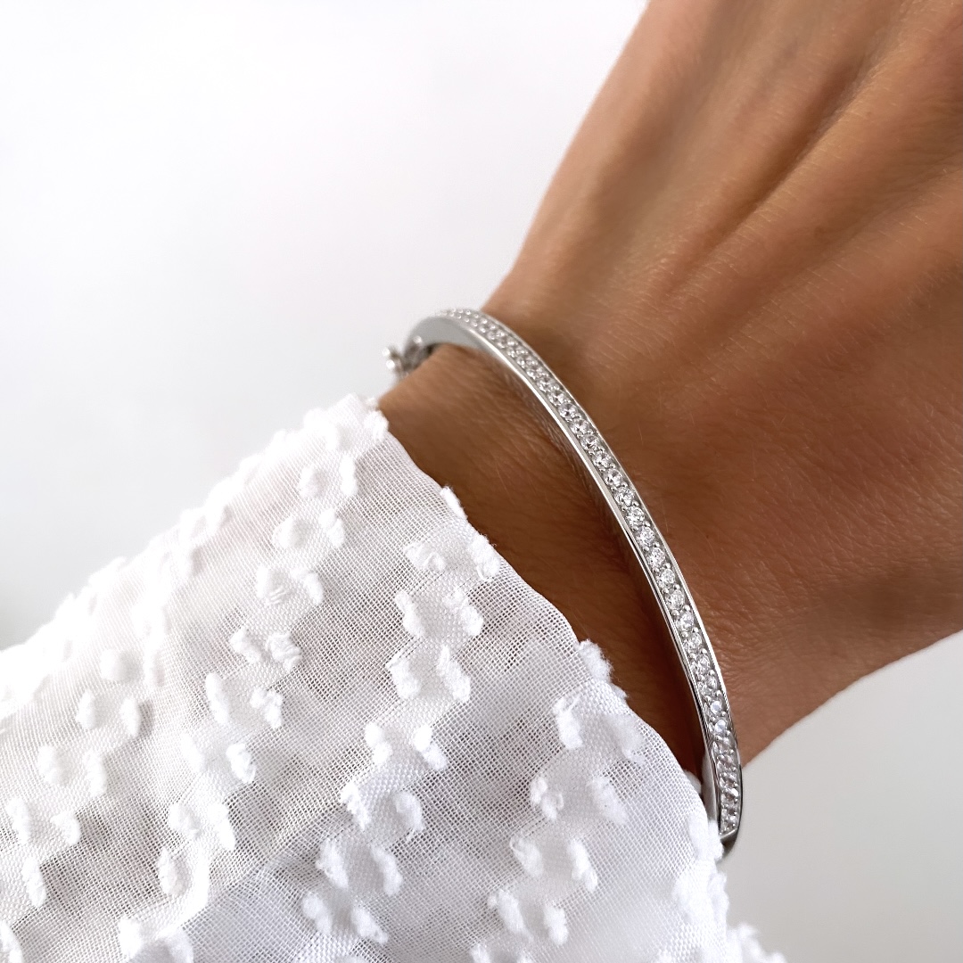 Armring i sølv med zirkonia sten - Guld & Sølv Design 8038 - Billede 2