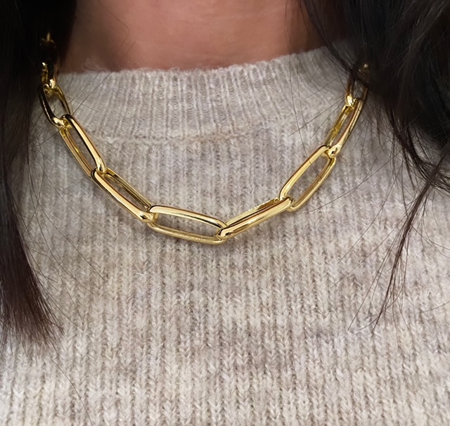 Seville Jewelry anker paperclip halskæde forgyldt 8969/50/F - Billede 2