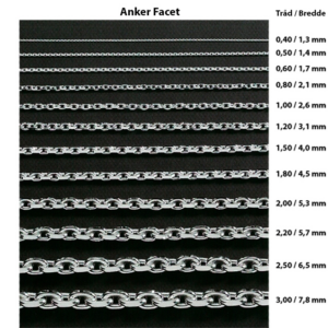 Anker facet halskæder 50cm sølv - BNH