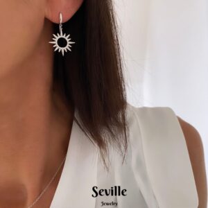 Seville Jewelry øreringe med sol vedhæng 2029/1