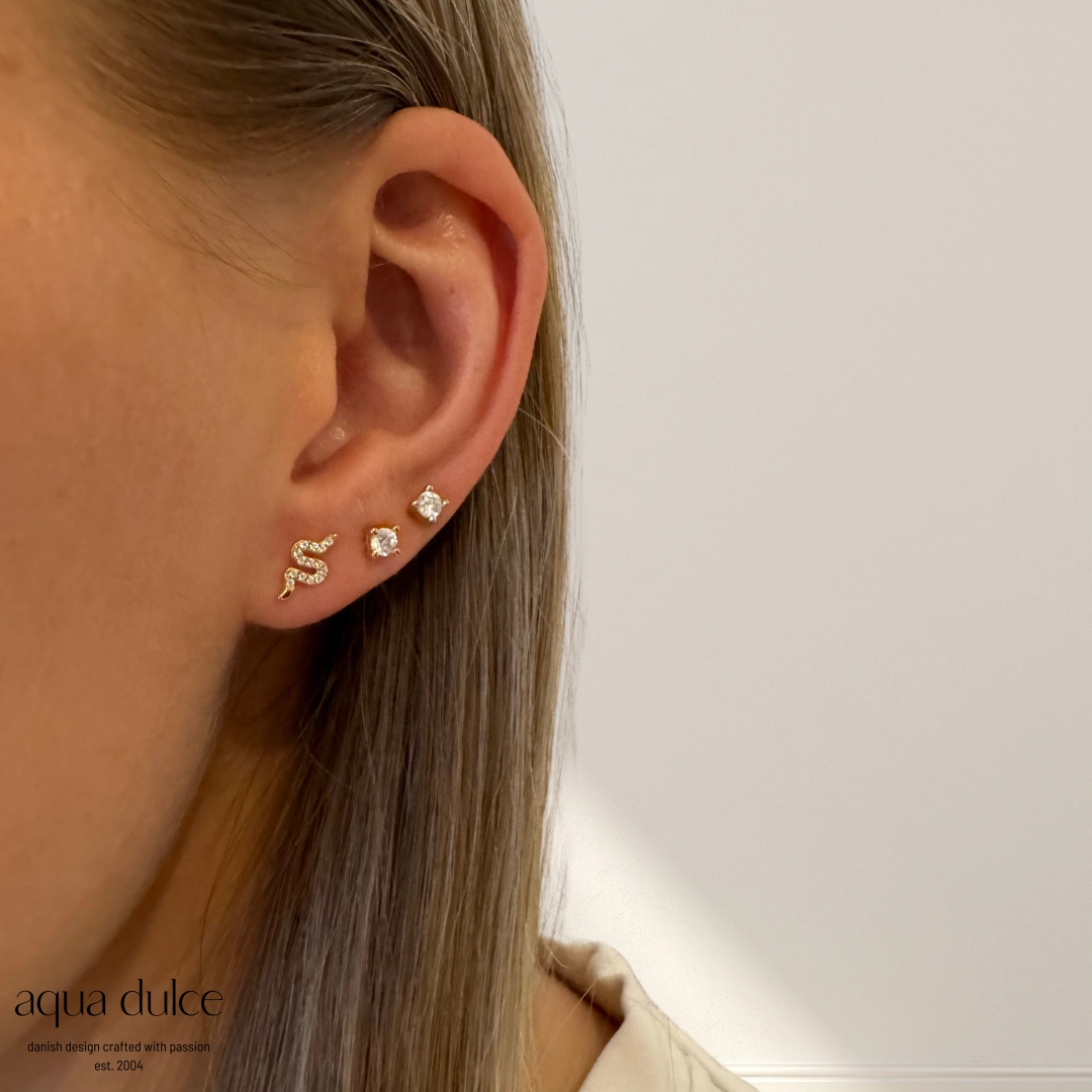 Aqua Dulce DARLING SNAKE forgyldte øreringe 5696 - Billede 2