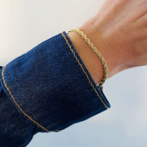 CO88 ROPE armbånd 3mm guldfarvet rustfrit stål 8CB-91288