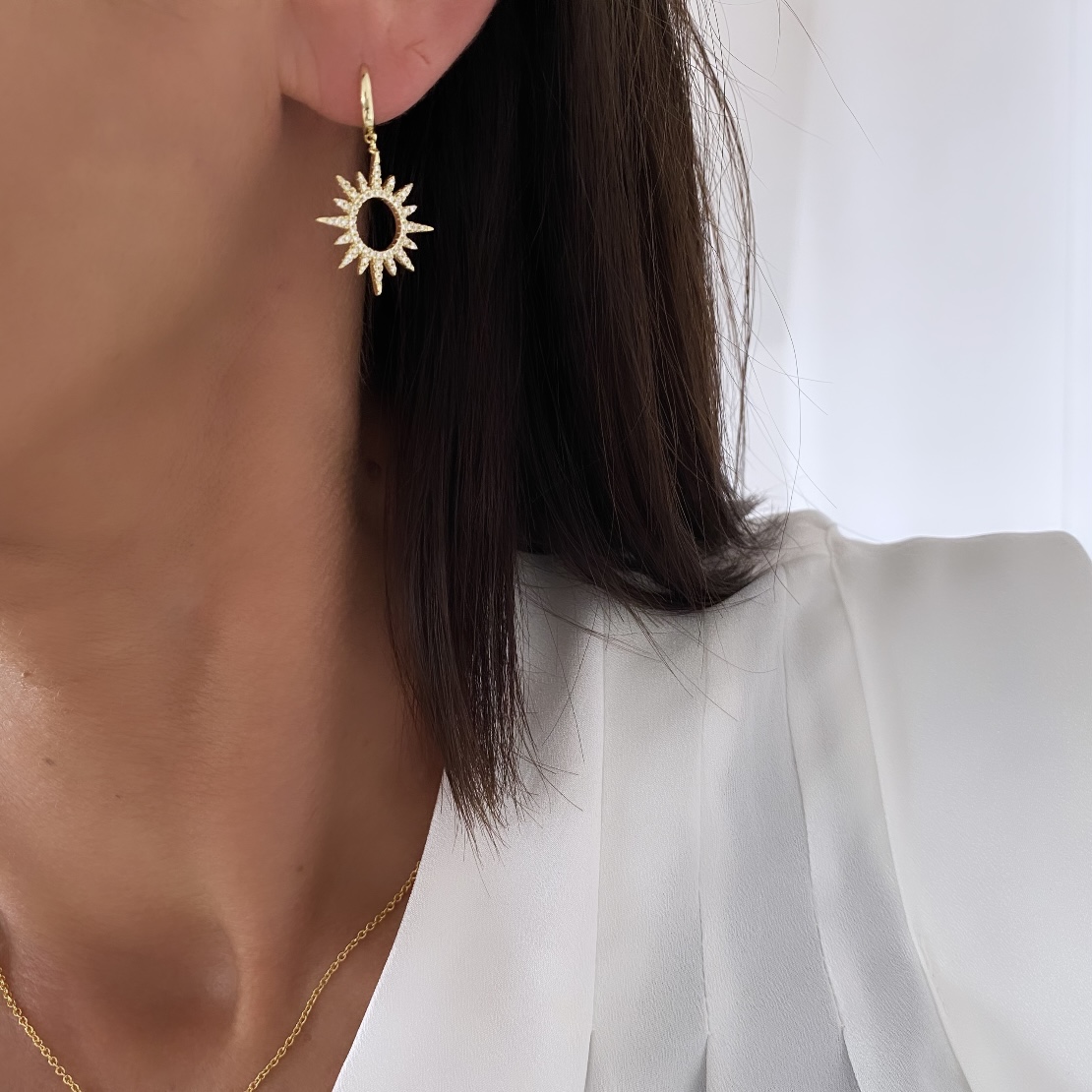 Seville Jewelry øreringe med sol vedhæng 2029/1/F - Billede 2