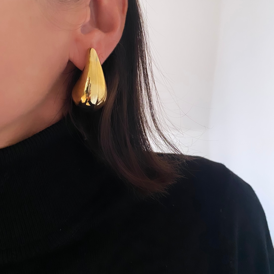 CO88 Drop øreringe Large guldfarvet stål 8CE-70583 - Billede 2