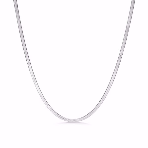 Flad slange halskæde 3mm i sølv - Seville Jewelry 8955/42 - Billede 4