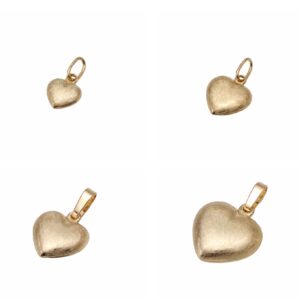 14 kt guld hjerte vedhæng mat overflade 6,5mm - Guld & Sølv Design 7346/14