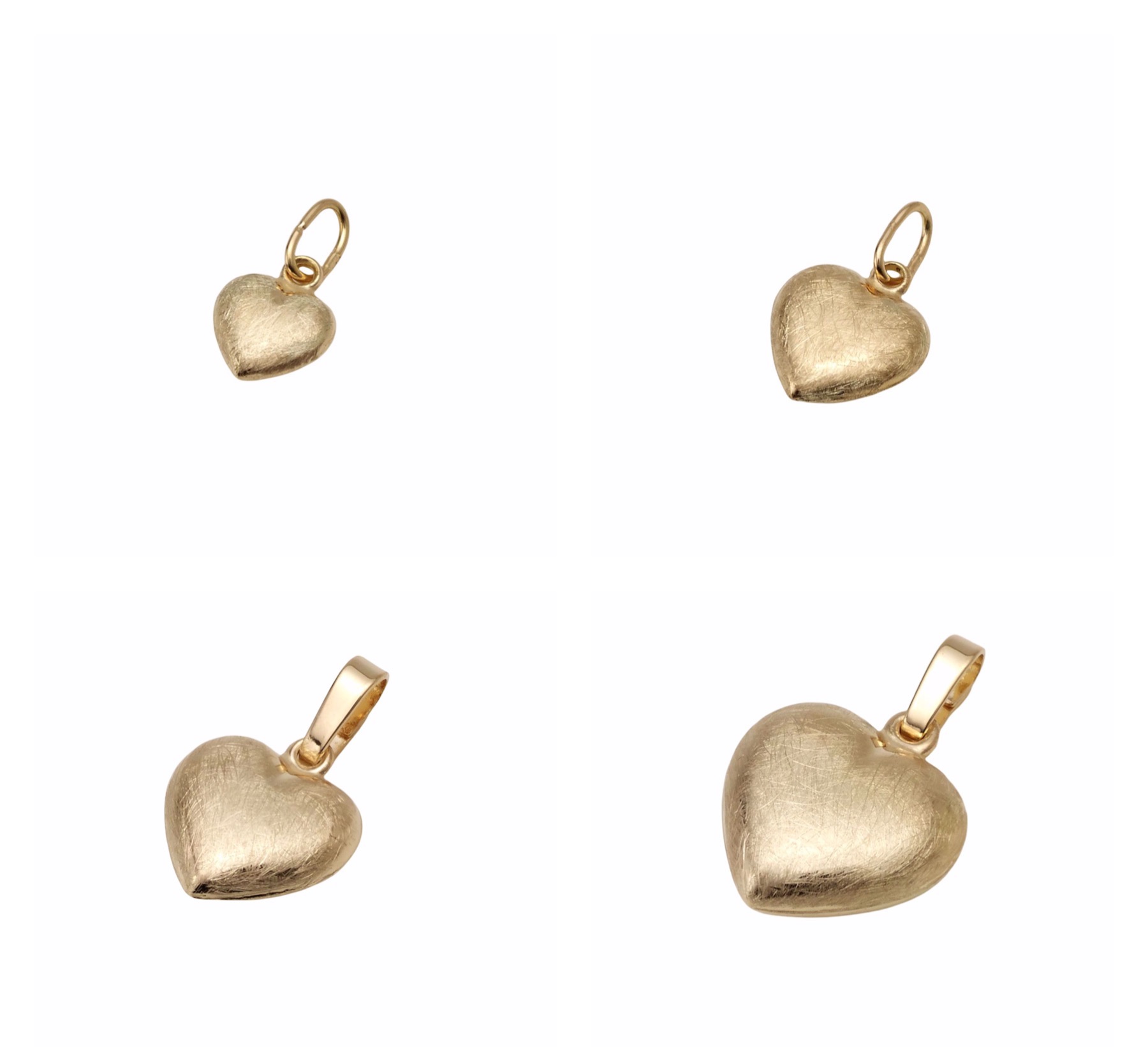 14 kt guld hjerte vedhæng mat overflade 10,5mm - Guld & Sølv Design 7348/14 - Billede 2