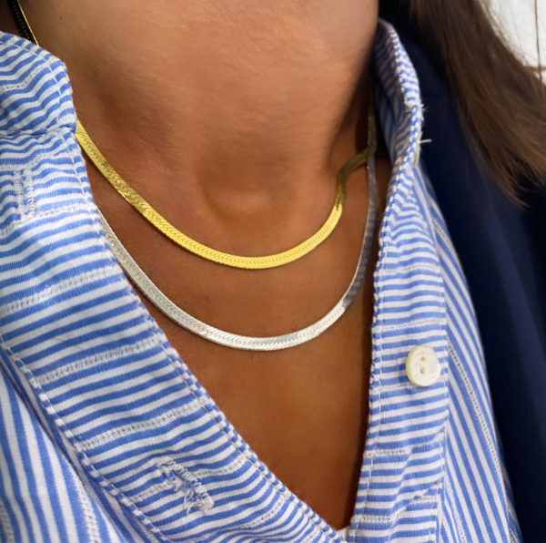Flad slange halskæde 3mm i sølv - Seville Jewelry 8955/42 - Billede 3