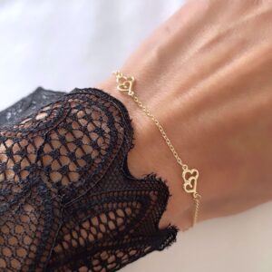Hjerte armbånd i 8 kt guld – Guld & Sølv Design -9257/08