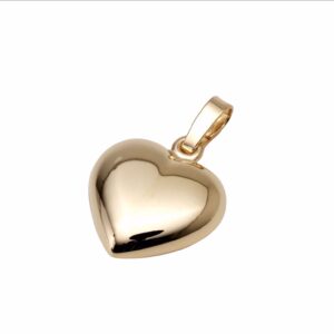8 kt guld hjerte vedhæng blank overflade 13mm - Guld & Sølv Design 7344/08