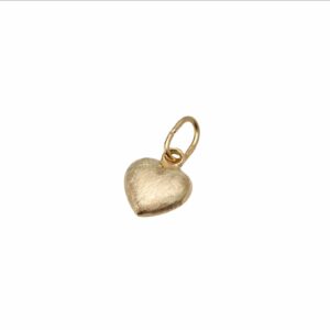 14 kt guld hjerte vedhæng mat overflade 6,5mm - Guld & Sølv Design 7346/14