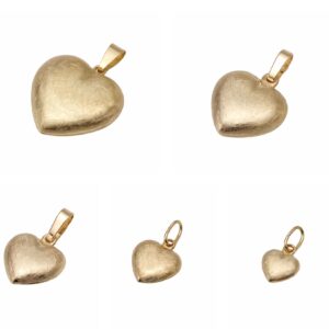 8 kt guld hjerte vedhæng med mat overflade 10,5mm - Guld & Sølv Design 7348/08