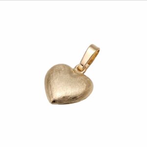 8 kt guld hjerte vedhæng med mat overflade 10,5mm - Guld & Sølv Design 7348/08