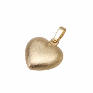 8 kt guld hjerte vedhæng med mat overflade 13mm - Guld & Sølv Design 7349/08