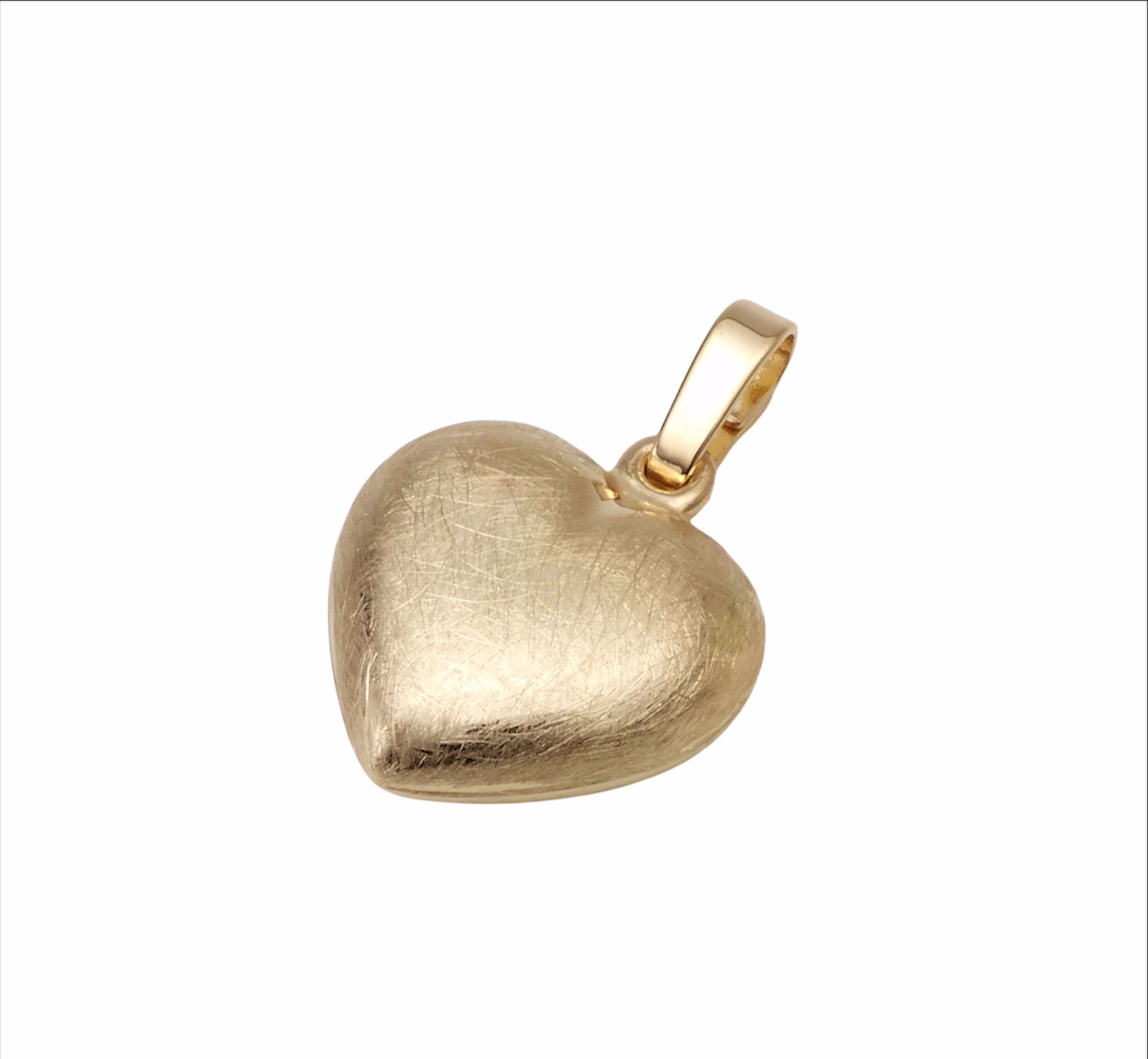 8 kt guld hjerte vedhæng med mat overflade 13mm - Guld & Sølv Design 7349/08