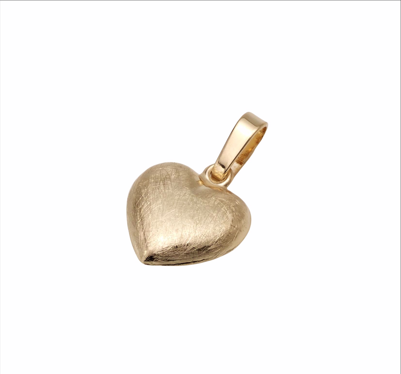 14 kt guld hjerte vedhæng mat overflade 10,5mm - Guld & Sølv Design 7348/14