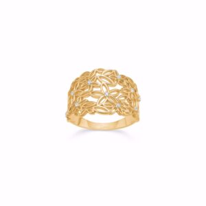 Bred Blomster ring 8 karat guld - Guld & Sølv Design