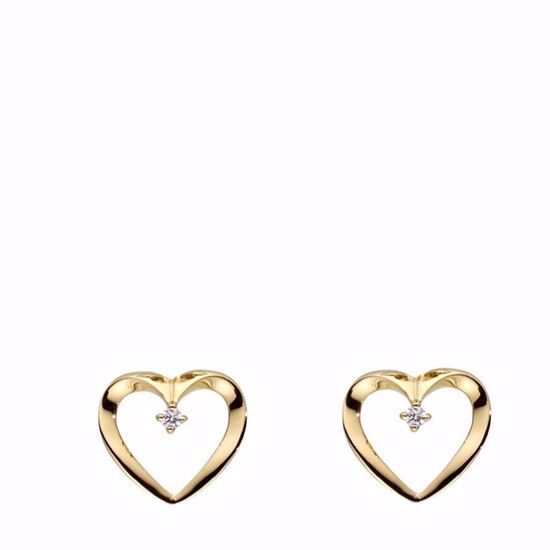 Hjerte øreringe med diamanter - 14 kt guld - 5544/14