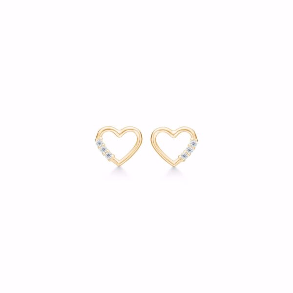 Hjerte øreringe 8kt guld - Guld & Sølv Design 8405/5/08