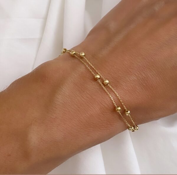 Guld & Sølv Design dobbelt 8kt guld armbånd 9250/08 - Billede 2