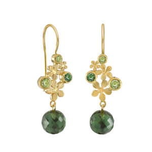 Rabinovich øreringe PRIMROSE med grønne kvarts & peridot 73020428