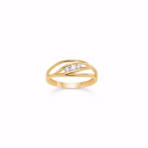 8 kt guldring med zirkonia sten - Guld & Sølv Design