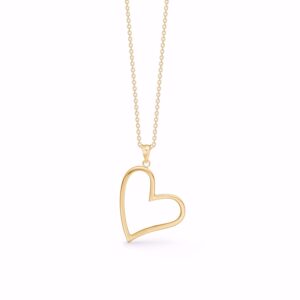 Stort guld hjerte vedhæng 8kt guld - Guld & Sølv Design