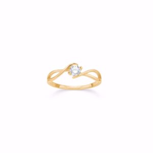 8 karat guldring med zirkonia sten