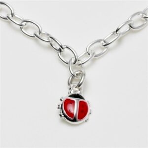 Børne armbånd med mariehøne i sølv - Guld & Sølv Design 8767