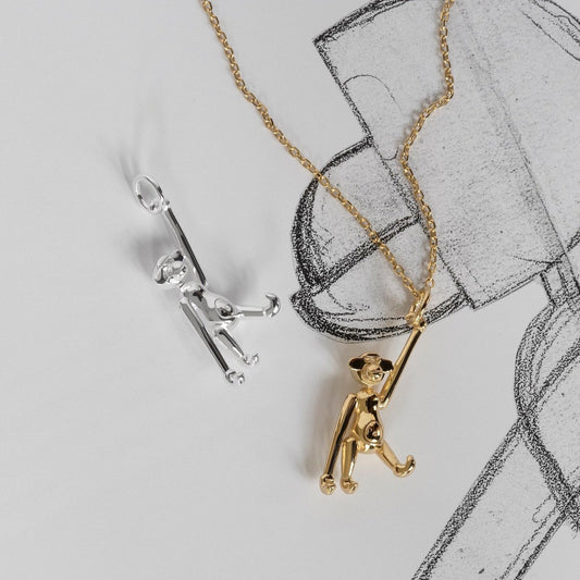 Kay Bojesen halskæde med aben i forgyldt sølv - Billede 4