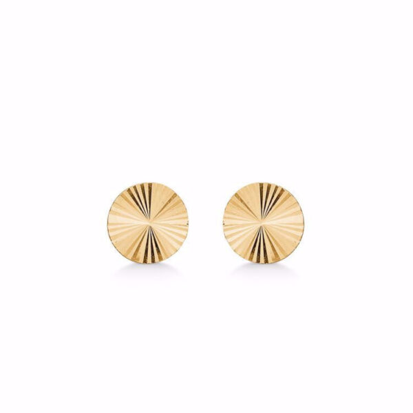 Cirkel plissé ørestik 8 kt guld 5mm - Guld & Sølv Design