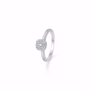 Firkantet diamant guldring 14 kt - Guld & Sølv Design 6441/14HV