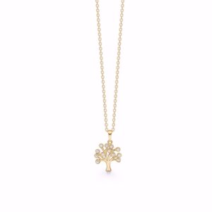 Livets træ vedhæng 8 kt guld m. kæde -Guld & Sølv Design 8335/7/08