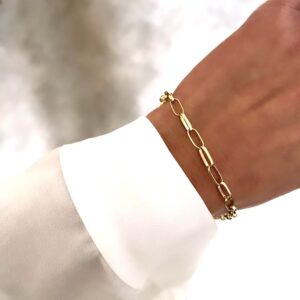 8 karat guld armbånd med aflange led
