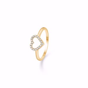 8 karat guld ring med zirkonia hjerte 8338/6/08