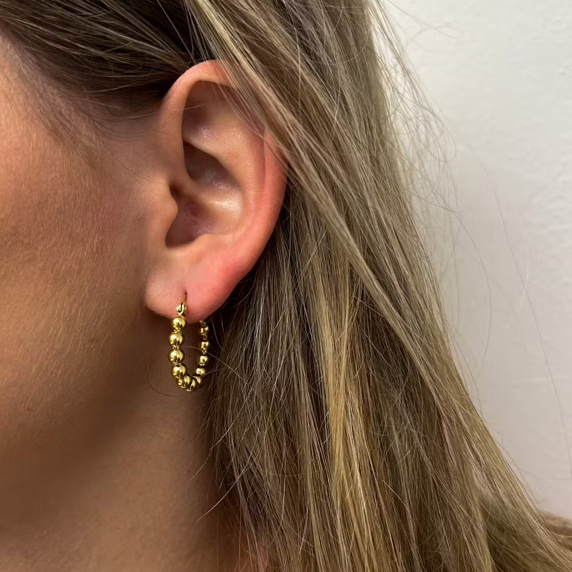 CO88 creoler med kugler guldfarvet stål 8CE-70597 - Billede 2