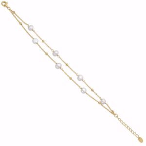 Seville dobbelt perle armbånd forgyldt sølv 81030/F