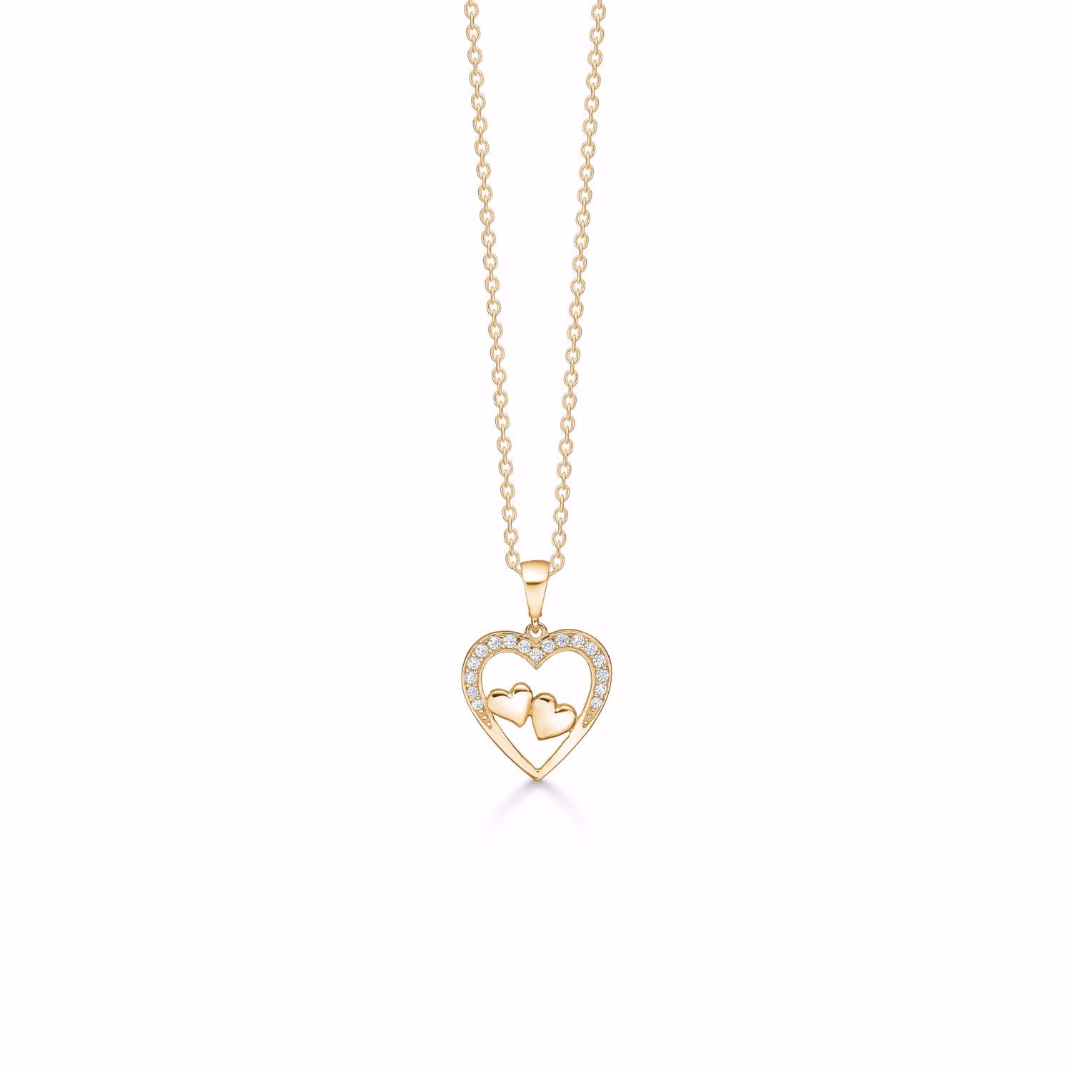 Halskæde med hjerte vedhæng 8 kt guld - Guld & Sølv Design 7390/08