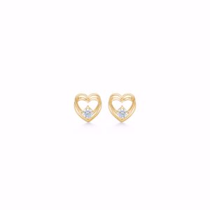 8 kt guld hjerte øreringe med zirkonia 8455/5/08