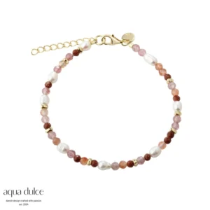 Aqua Dulce PEACHY perle armbånd forgyldt 6250