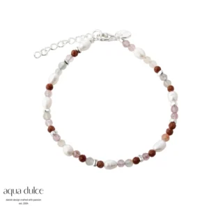 Aqua Dulce PEACHY perle armbånd sølv 6249