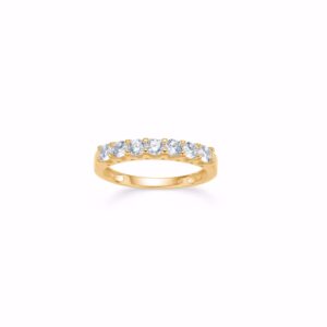 Guldring med 7 zirkonia sten 8kt guld - 6489/08