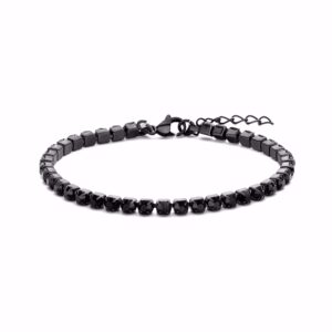 Herre tennisarmbånd med sorte zirkonia sten - 7FB-0653