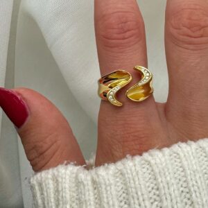 DARLING RIVER ring forgyldt sølv - Aqua Dulce