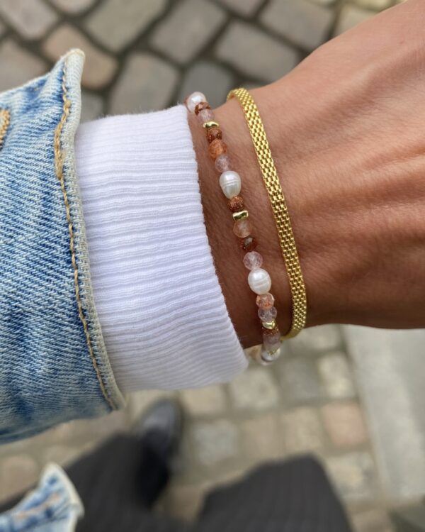 Aqua Dulce PEACHY perle armbånd forgyldt 6250 - Image 2