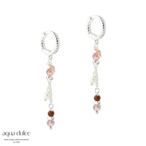 Aqua Dulce PEACHY hoop med perler i sølv 6247