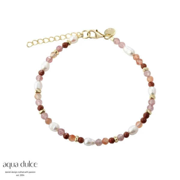 Aqua Dulce PEACHY perle armbånd forgyldt 6250