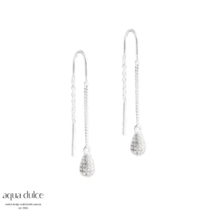 Aqua Dulce ørekæder med pavé dråbe vedhæng 6103
