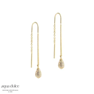 Aqua Dulce ørekæder med pavé dråbe vedhæng 6104
